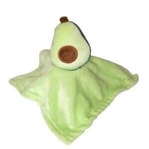 Modern Baby Plush Avocado Green Rattle Lovey Security Blanket 12" X 12"